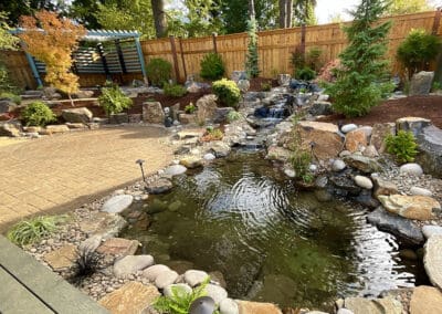 Paradise Landscaping Oregon - backyard pond and patio