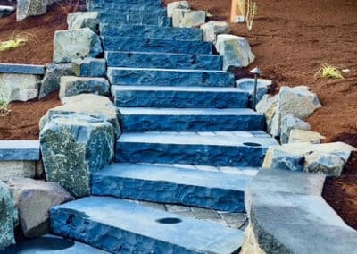 Steep steps to house.
